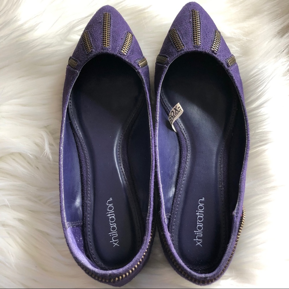 Purple Black Zipper Xhilaration Flats Size 5.5